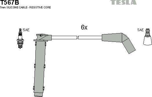 TESLA T567B - Kit cavi accensione www.autoricambit.com