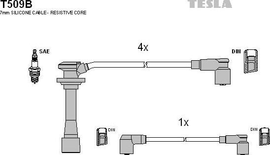 TESLA T509B - Kit cavi accensione www.autoricambit.com