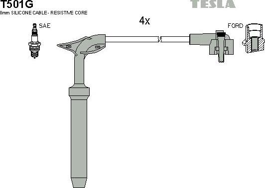 TESLA T501G - Kit cavi accensione www.autoricambit.com