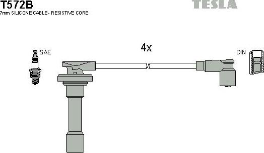 TESLA T572B - Kit cavi accensione www.autoricambit.com