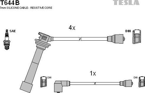 TESLA T644B - Kit cavi accensione www.autoricambit.com