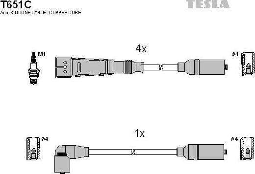 TESLA T651C - Kit cavi accensione www.autoricambit.com