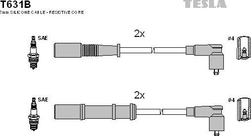 TESLA T631B - Kit cavi accensione www.autoricambit.com