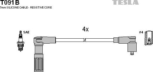 TESLA T091B - Kit cavi accensione www.autoricambit.com