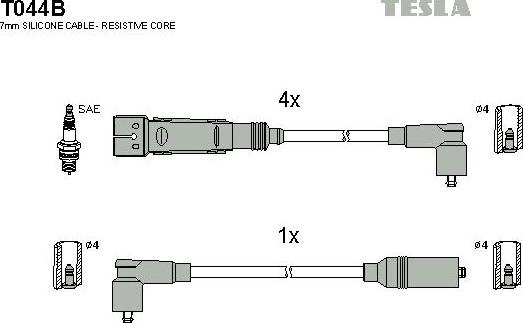 TESLA T044B - Kit cavi accensione www.autoricambit.com