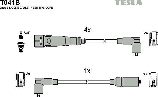 TESLA T041B - Kit cavi accensione www.autoricambit.com