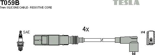 TESLA T059B - Kit cavi accensione www.autoricambit.com