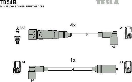 TESLA T054B - Kit cavi accensione www.autoricambit.com