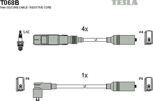 TESLA T068B - Kit cavi accensione www.autoricambit.com