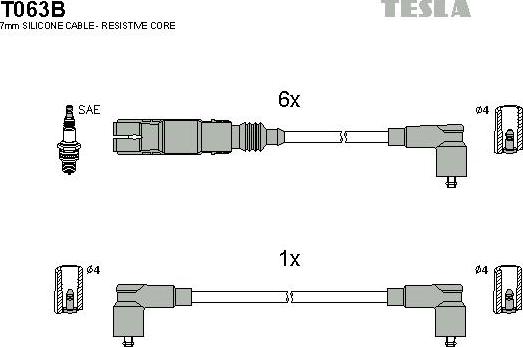 TESLA T063B - Kit cavi accensione www.autoricambit.com