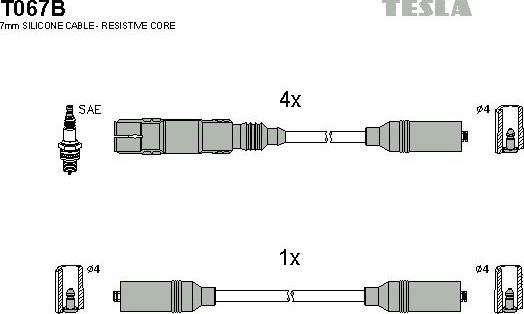 TESLA T067B - Kit cavi accensione www.autoricambit.com