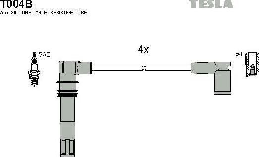 TESLA T004B - Kit cavi accensione www.autoricambit.com