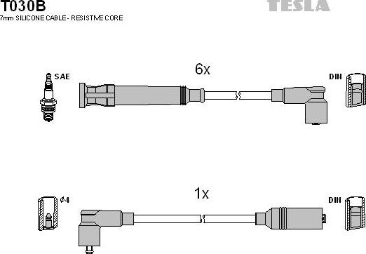 TESLA T030B - Kit cavi accensione www.autoricambit.com