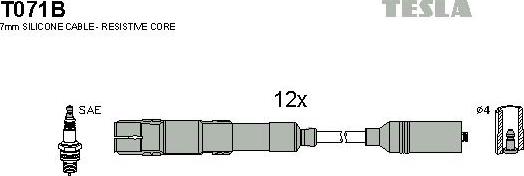 TESLA T071B - Kit cavi accensione www.autoricambit.com