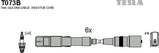 TESLA T073B - Kit cavi accensione www.autoricambit.com