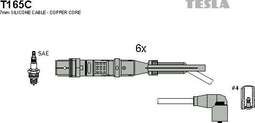 TESLA T165C - Kit cavi accensione www.autoricambit.com