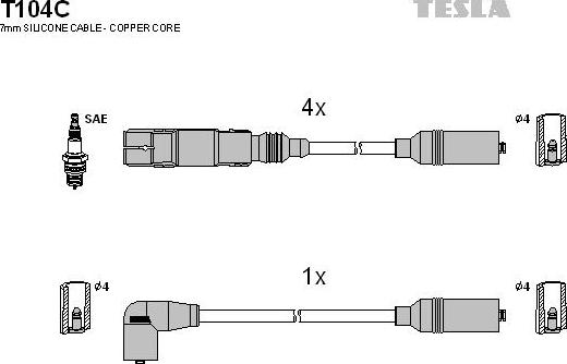 TESLA T104C - Kit cavi accensione www.autoricambit.com