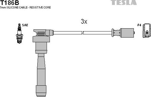 TESLA T186B - Kit cavi accensione www.autoricambit.com