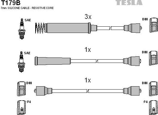 TESLA T179B - Kit cavi accensione www.autoricambit.com