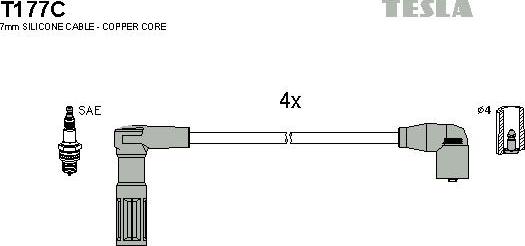 TESLA T177C - Kit cavi accensione www.autoricambit.com
