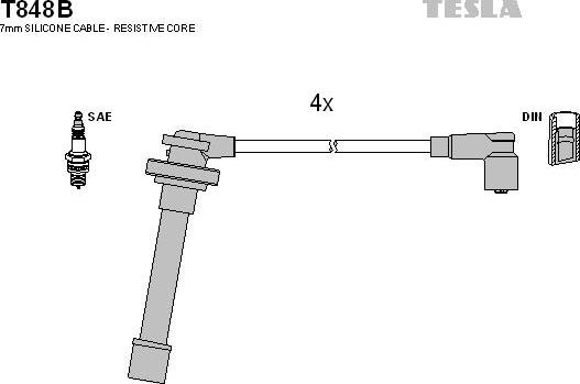 TESLA T848B - Kit cavi accensione www.autoricambit.com