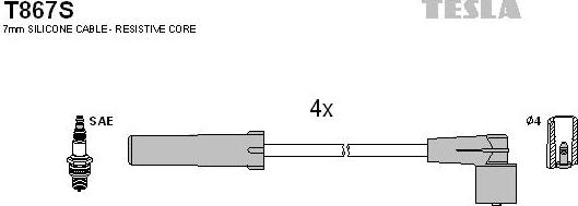 TESLA T867S - Kit cavi accensione www.autoricambit.com