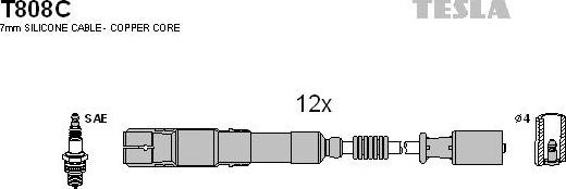 TESLA T808C - Kit cavi accensione www.autoricambit.com