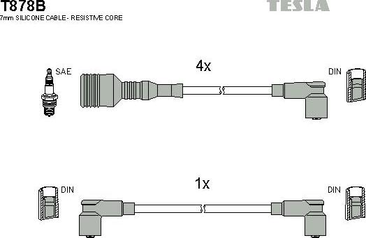 TESLA T878B - Kit cavi accensione www.autoricambit.com