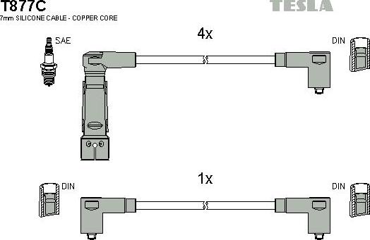 TESLA T877C - Kit cavi accensione www.autoricambit.com