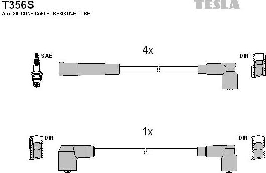 TESLA T356S - Kit cavi accensione www.autoricambit.com