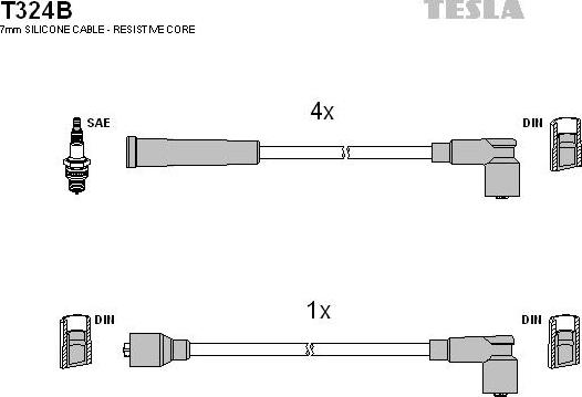 TESLA T324B - Kit cavi accensione www.autoricambit.com