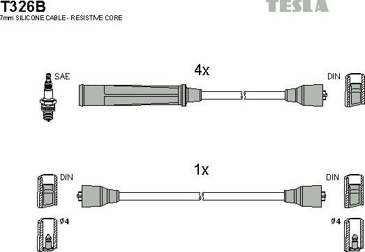 TESLA T326B - Kit cavi accensione www.autoricambit.com