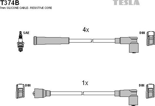 TESLA T374B - Kit cavi accensione www.autoricambit.com