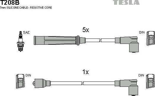 TESLA T208B - Kit cavi accensione www.autoricambit.com