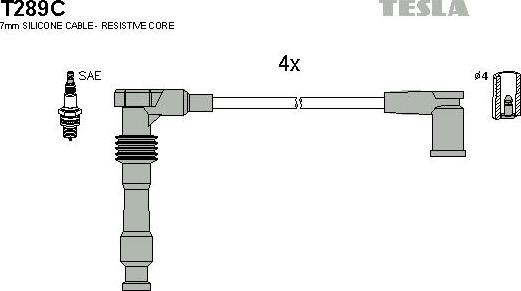 TESLA T289C - Kit cavi accensione www.autoricambit.com