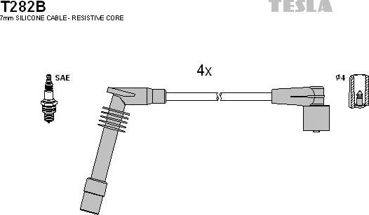 TESLA T282B - Kit cavi accensione www.autoricambit.com