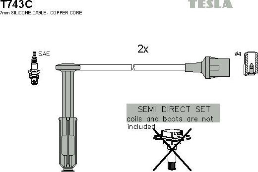 TESLA T743C - Kit cavi accensione www.autoricambit.com