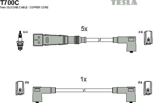 TESLA T700C - Kit cavi accensione www.autoricambit.com