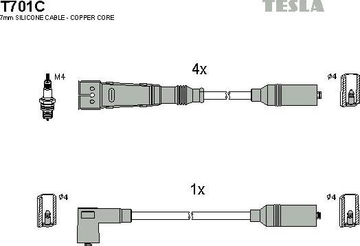 TESLA T701C - Kit cavi accensione www.autoricambit.com