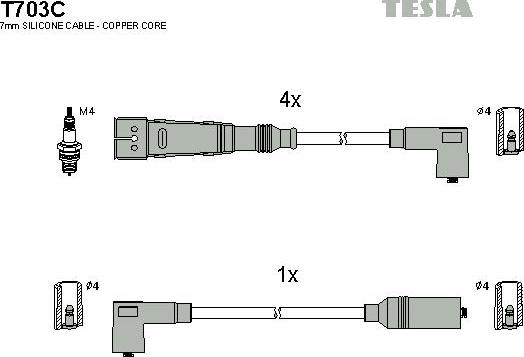 TESLA T703C - Kit cavi accensione www.autoricambit.com