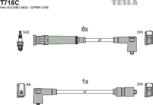 TESLA T716C - Kit cavi accensione www.autoricambit.com