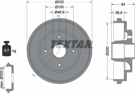 Textar 94049400 - Tamburo freno www.autoricambit.com