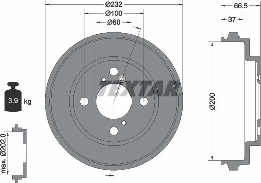 Textar 94044300 - Tamburo freno www.autoricambit.com