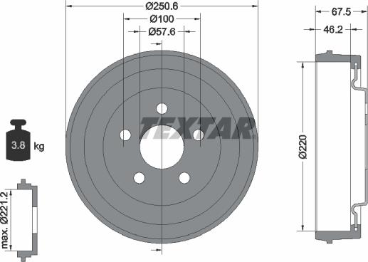 Textar 94045900 - Tamburo freno www.autoricambit.com