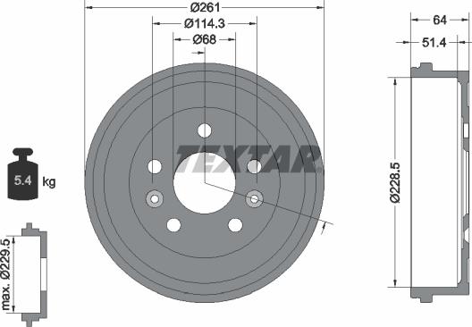 Textar 94045500 - Tamburo freno www.autoricambit.com