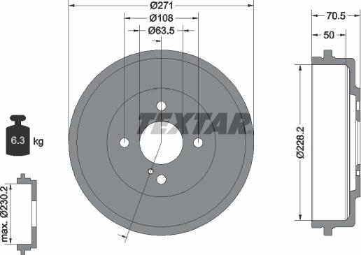 Textar 94045600 - Tamburo freno www.autoricambit.com