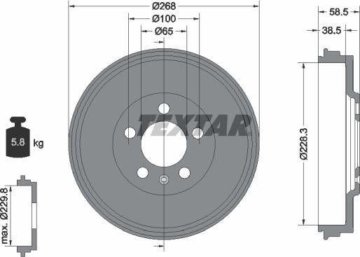 Textar 94046000 - Tamburo freno www.autoricambit.com