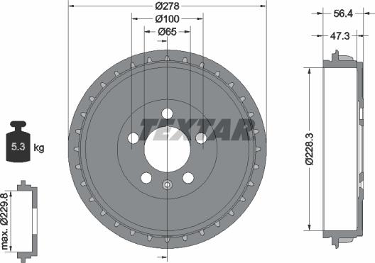 Textar 94046300 - Tamburo freno www.autoricambit.com