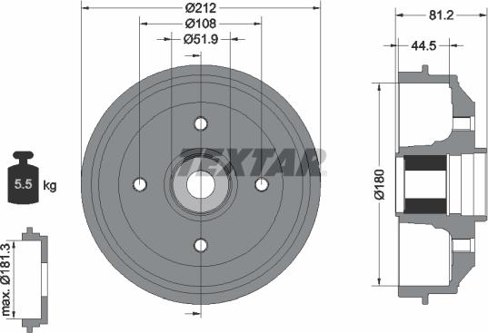 Textar 94041900 - Tamburo freno www.autoricambit.com