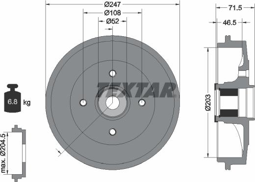 Textar 94041600 - Tamburo freno www.autoricambit.com